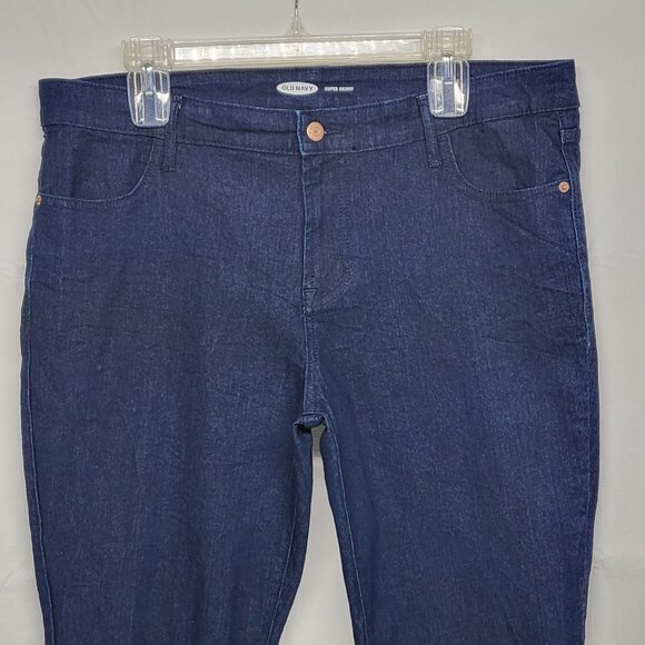 Old Navy Wow Super Skinny Jeans Womens Size 14 Midrise Darkwash Denim Pants - Picture 2 of 16